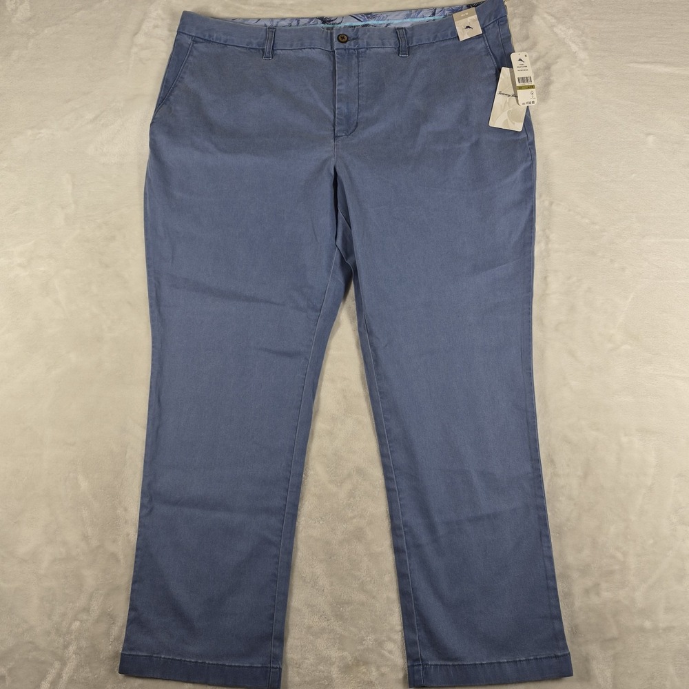 Tommy Bahama Boracay Flat Front Pants Men's 44x30 Blue Stretch Comfort NWT